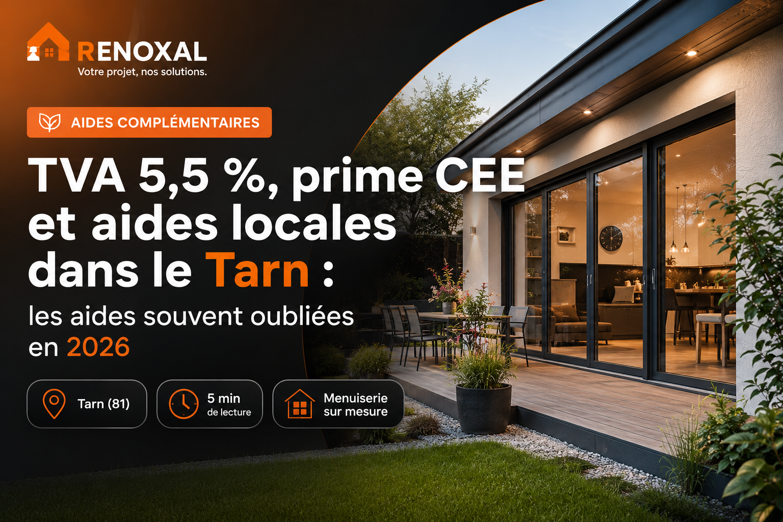Aides complémentaires TVA CEE menuiseries Tarn Renoxal